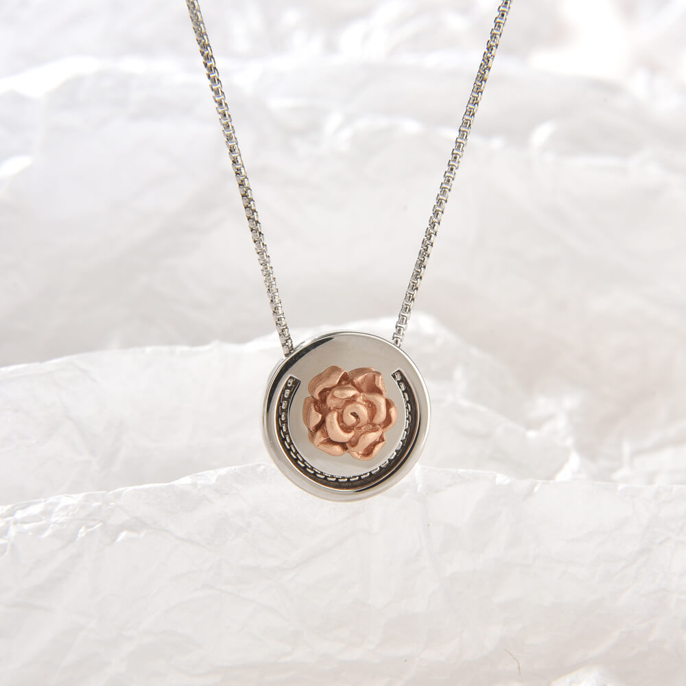 Dainty Jewelry Women Rose Flower Pendant Necklace