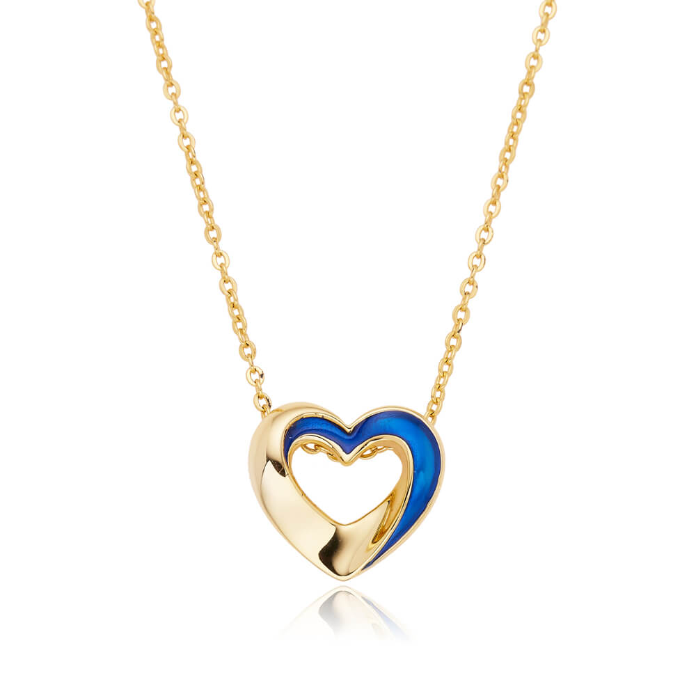 Hot Fashion Fine Jewelry 925 Sterling Silver 18K Gold Plated Custom Chain Heart Necklaces For Women