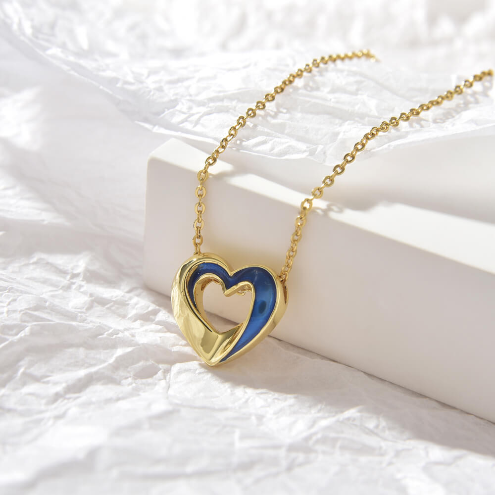 Hot Fashion Fine Jewelry 925 Sterling Silver 18K Gold Plated Custom Chain Heart Necklaces For Women