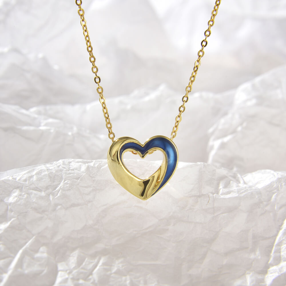 Hot Fashion Fine Jewelry 925 Sterling Silver 18K Gold Plated Custom Chain Heart Necklaces For Women