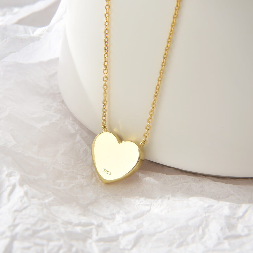 Hot Fashion Fine Jewelry 925 Sterling Silver 18k Gold Plated Custom Chain Heart Necklaces for Women