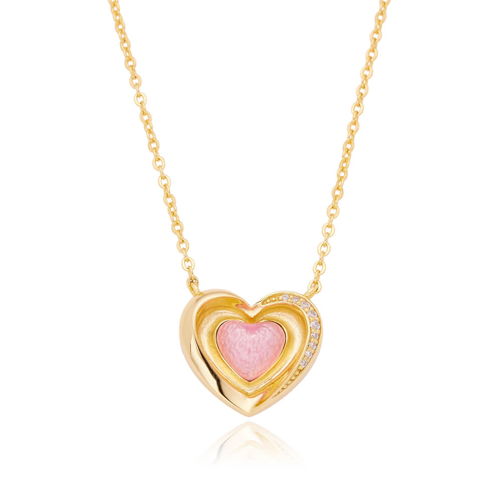 Hot Fashion Fine Jewelry 925 Sterling Silver 18k Gold Plated Custom Chain Heart Necklaces for Women