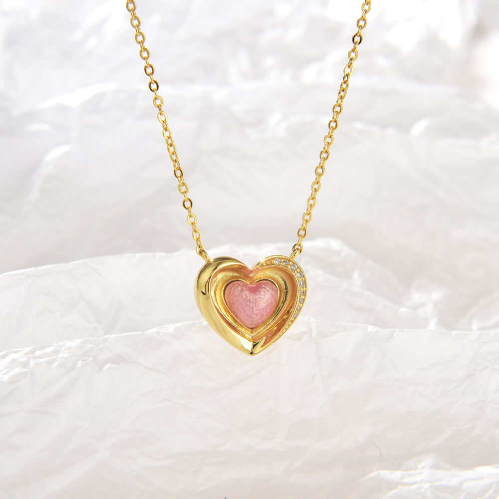 Hot Fashion Fine Jewelry 925 Sterling Silver 18k Gold Plated Custom Chain Heart Necklaces for Women