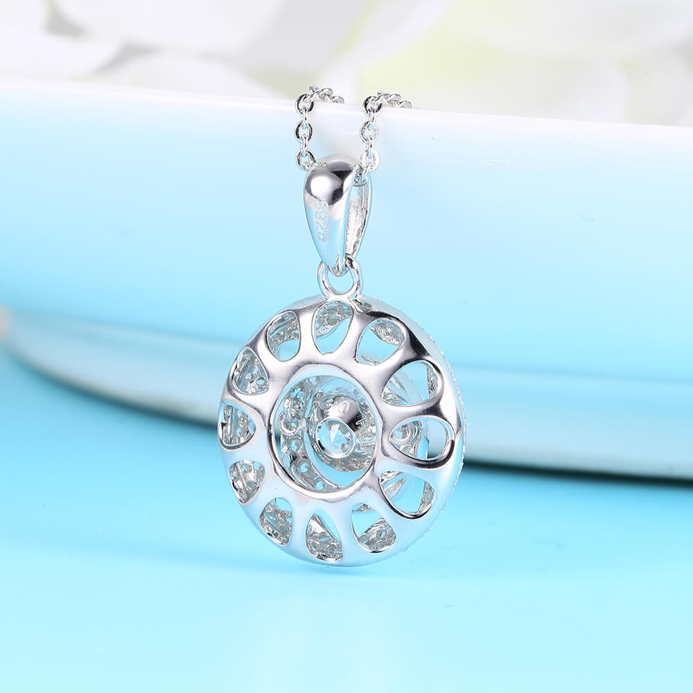 Latest Design 925 Sterling Silver Jewelry Wholesale Dancing Diamond Chain Pendant Necklaces