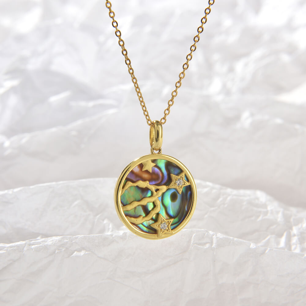 18K Gold Jewelry Personalized Pendant Tags Simple Starry Sky Pendant Necklace OEM/ODM Design