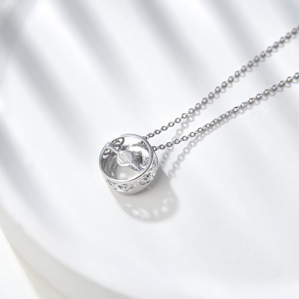 Hot Sale Dancing Stone Necklace Plated Genuine 925 Sterling Silver CZ Stone Tiny Jewelry Pendant Necklace